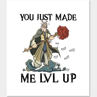 Roleplaying RPG Valentines Day Romantic Level Up Wizard Gift Posters and Art